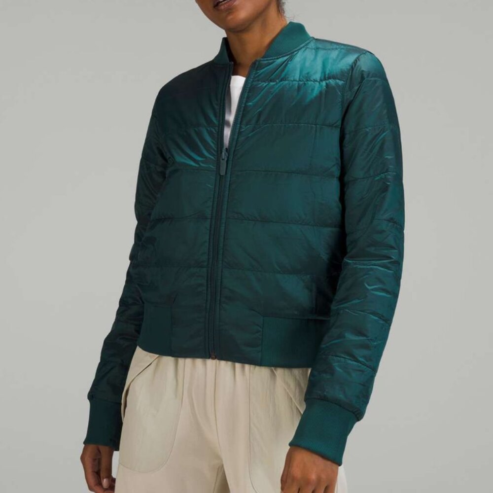 Lululemon Non-Stop Bomber Jacket Green Jasper Size 2